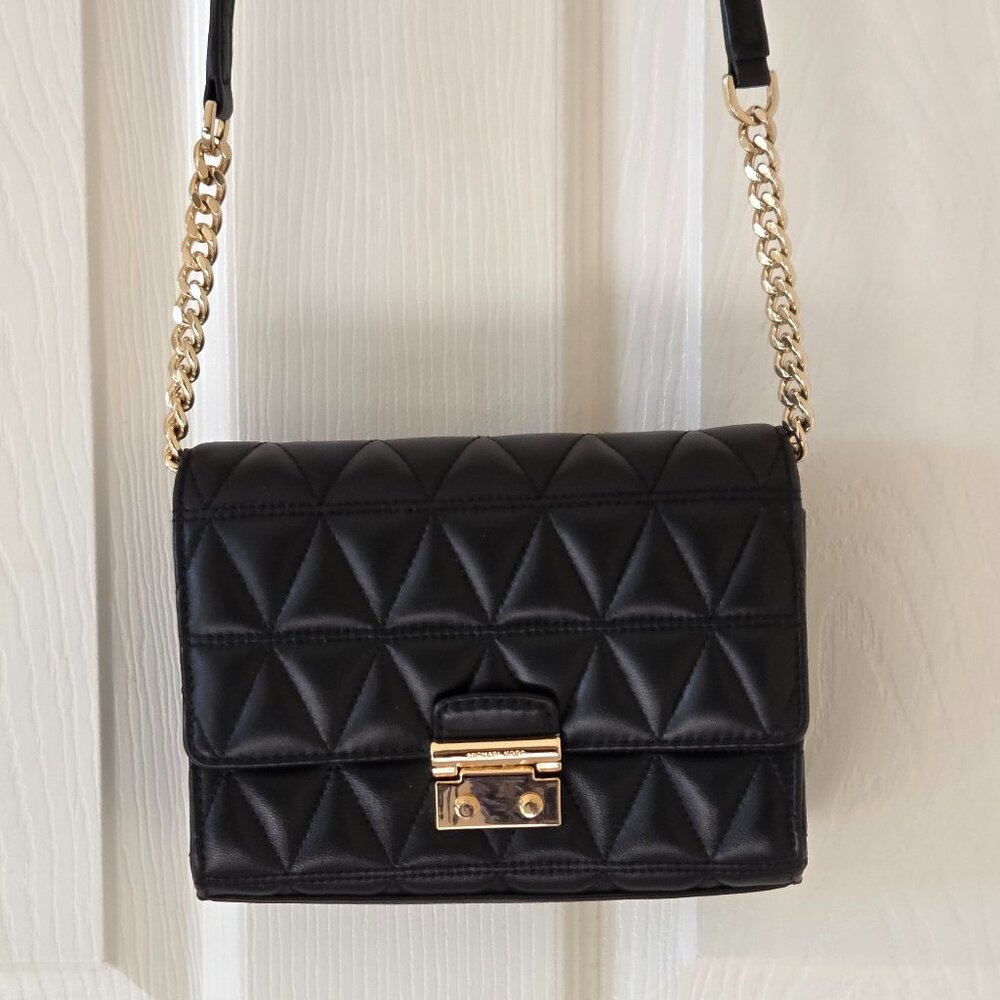 michael kors mini leather crossbody bag black